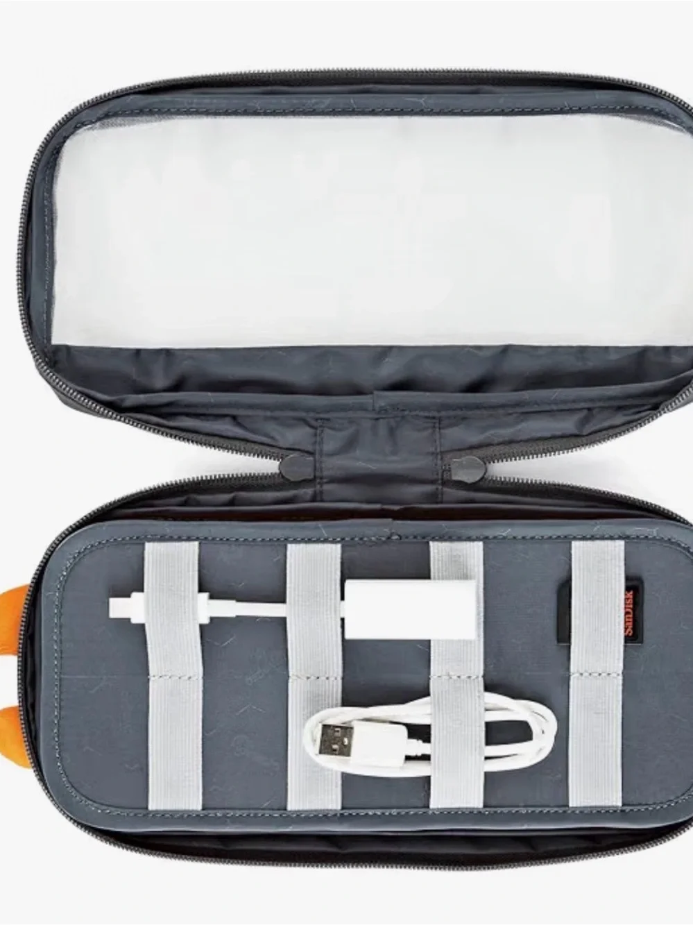 Lowepro Gearup Medium Pouch Gray Camera Gear Pouch with Orange Interior
